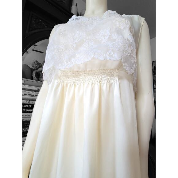 Vintage Christian Dior Silk Blend Nightgown W Lace Cream Size 36 - Picture 14 of 16